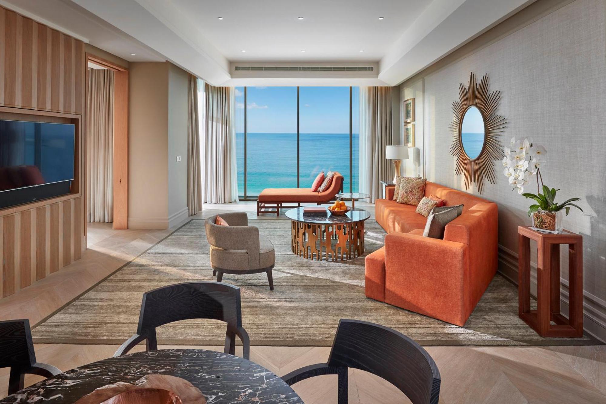 Mandarin Oriental Jumeira, Dubaj Kültér fotó A living room at the hotel