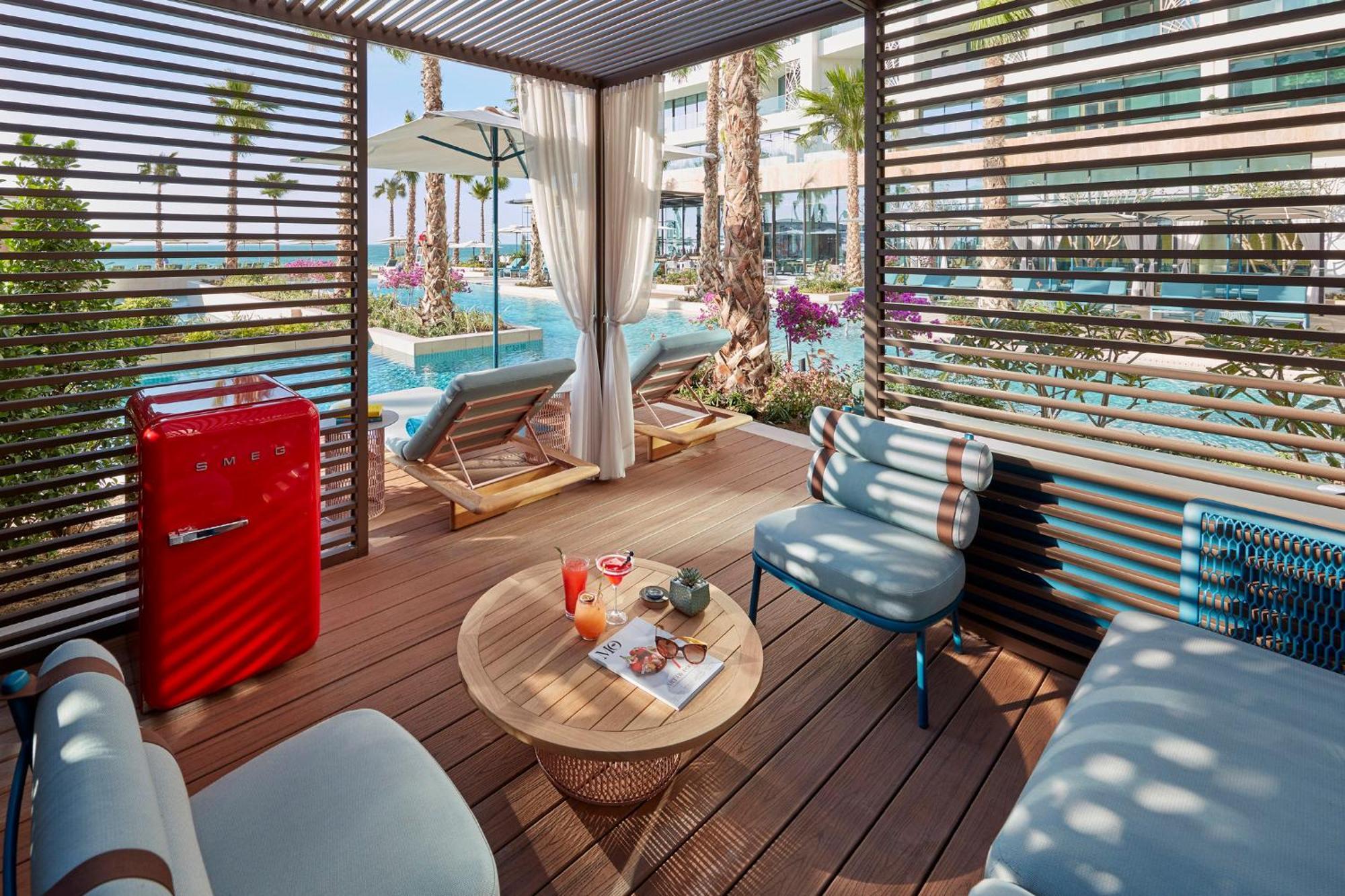 Mandarin Oriental Jumeira, Dubaj Kültér fotó Cabana at the pool